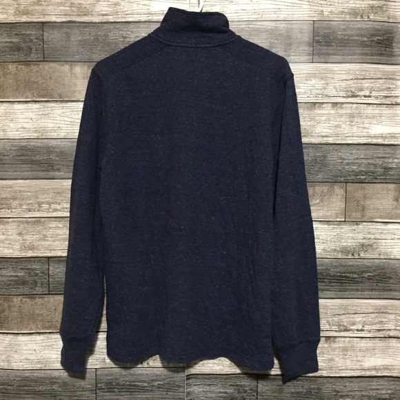 J Crew Knit Goods 1/4 Zip Pullover Sweatshirt Men’s M Navy Blue Soft - Picture 4 of 9